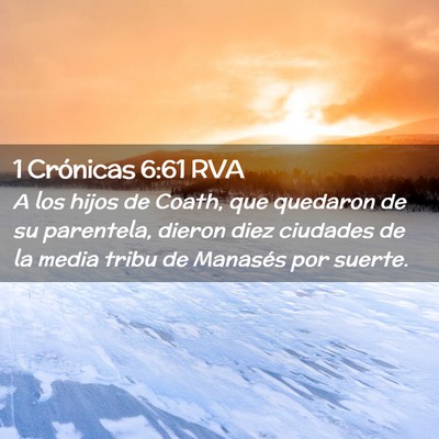 Picture 02 - 1 Crónicas 6:61 RVA - A los hijos de Coath, que quedaron de su - Bible Verse Picture