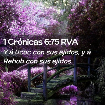 Picture 02 - 1 Crónicas 6:75 RVA - Y á Ucoc con sus ejidos, y á Rehob con sus - Bible Verse Picture