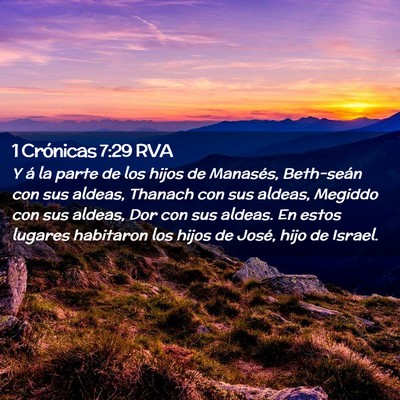 Picture 02 - 1 Crónicas 7:29 RVA - Y á la parte de los hijos de Manasés, - Bible Verse Picture
