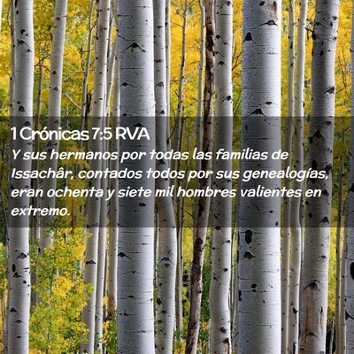 Picture 02 - 1 Crónicas 7:5 RVA - Y sus hermanos por todas las familias de - Bible Verse Picture