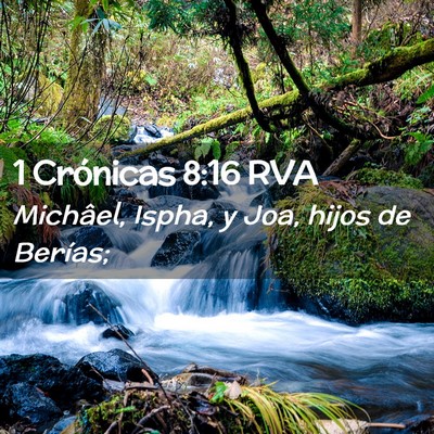 Picture 02 - 1 Crónicas 8:16 RVA - Michâel, Ispha, y Joa, hijos de - Bible Verse Picture