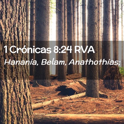 Picture 02 - 1 Crónicas 8:24 RVA - Hananía, Belam, - Bible Verse Picture
