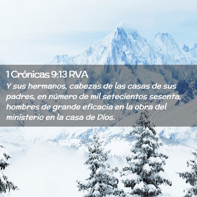 Picture 02 - 1 Crónicas 9:13 RVA - Y sus hermanos, cabezas de las casas de sus - Bible Verse Picture