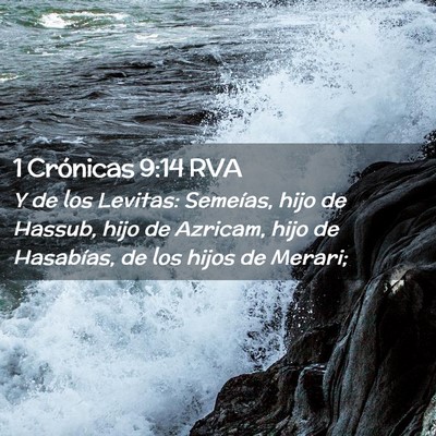 Picture 02 - 1 Crónicas 9:14 RVA - Y de los Levitas: Semeías, hijo de Hassub, hijo - Bible Verse Picture