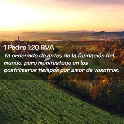 Picture 02 - 1 Pedro 1:20 RVA - Ya ordenado de antes de la fundación del mundo, - Bible Verse Picture