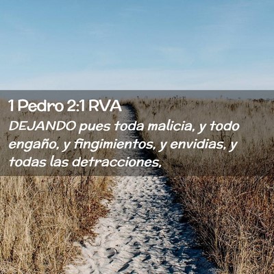 Picture 02 - 1 Pedro 2:1 RVA - DEJANDO pues toda malicia, y todo engaño, y - Bible Verse Picture