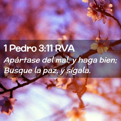 Picture 02 - 1 Pedro 3:11 RVA - Apártase del mal, y haga bien; Busque la paz, y - Bible Verse Picture