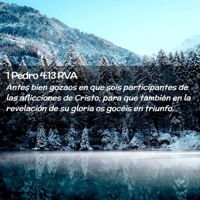 Picture 02 - 1 Pedro 4:13 RVA - Antes bien gozaos en que sois participantes de - Bible Verse Picture