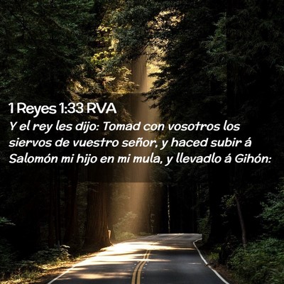 Picture 02 - 1 Reyes 1:33 RVA - Y el rey les dijo: Tomad con vosotros los siervos - Bible Verse Picture