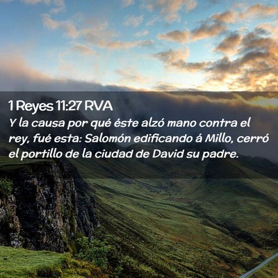 Picture 02 - 1 Reyes 11:27 RVA - Y la causa por qué éste alzó mano contra el - Bible Verse Picture