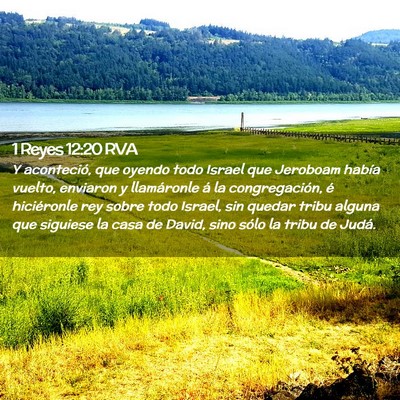 Picture 02 - 1 Reyes 12:20 RVA - Y aconteció, que oyendo todo Israel que Jeroboam - Bible Verse Picture