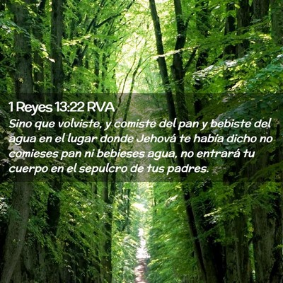 Picture 02 - 1 Reyes 13:22 RVA - Sino que volviste, y comiste del pan y bebiste - Bible Verse Picture