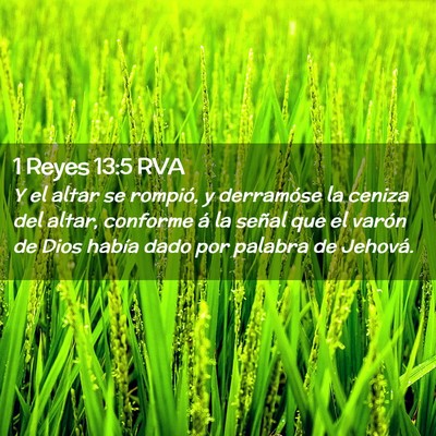 Picture 02 - 1 Reyes 13:5 RVA - Y el altar se rompió, y derramóse la ceniza del - Bible Verse Picture