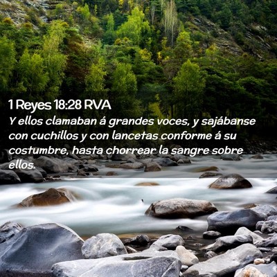 Picture 02 - 1 Reyes 18:28 RVA - Y ellos clamaban á grandes voces, y sajábanse - Bible Verse Picture