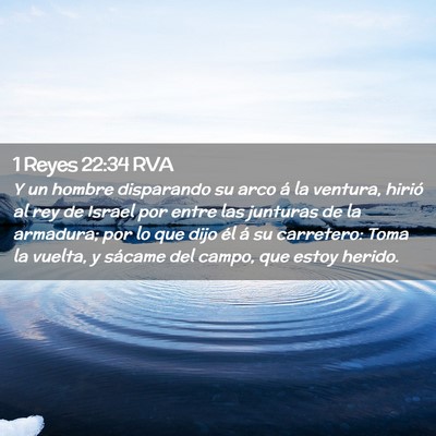 Picture 02 - 1 Reyes 22:34 RVA - Y un hombre disparando su arco á la ventura, - Bible Verse Picture