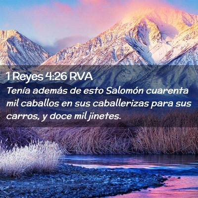 Picture 02 - 1 Reyes 4:26 RVA - Tenía además de esto Salomón cuarenta mil - Bible Verse Picture