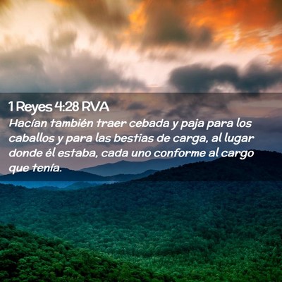 Picture 02 - 1 Reyes 4:28 RVA - Hacían también traer cebada y paja para los - Bible Verse Picture