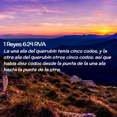 Picture 02 - 1 Reyes 6:24 RVA - La una ala del querubín tenía cinco codos, y la - Bible Verse Picture