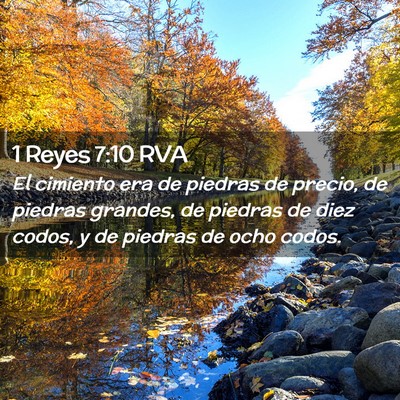 Picture 02 - 1 Reyes 7:10 RVA - El cimiento era de piedras de precio, de piedras - Bible Verse Picture