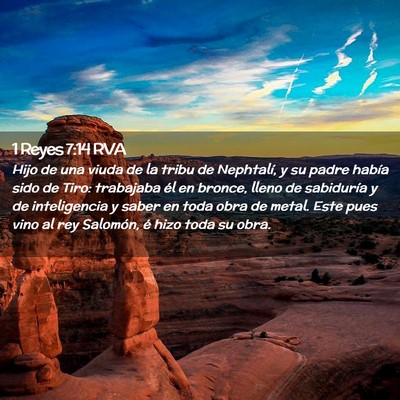 Picture 02 - 1 Reyes 7:14 RVA - Hijo de una viuda de la tribu de Nephtalí, y su - Bible Verse Picture