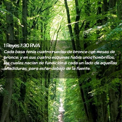 Picture 02 - 1 Reyes 7:30 RVA - Cada basa tenía cuatro ruedas de bronce con - Bible Verse Picture