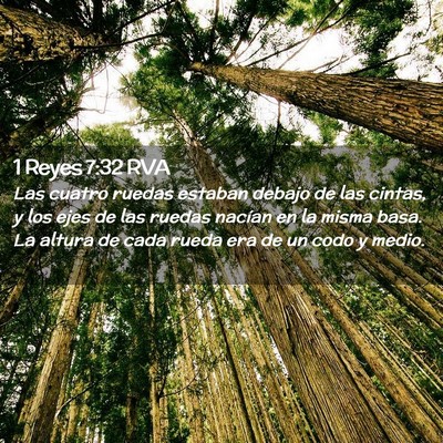 Picture 02 - 1 Reyes 7:32 RVA - Las cuatro ruedas estaban debajo de las cintas, y - Bible Verse Picture