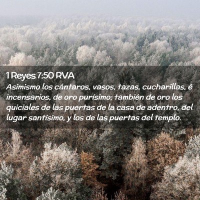 Picture 02 - 1 Reyes 7:50 RVA - Asimismo los cántaros, vasos, tazas, - Bible Verse Picture