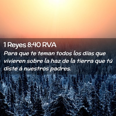 Picture 02 - 1 Reyes 8:40 RVA - Para que te teman todos los días que vivieren - Bible Verse Picture
