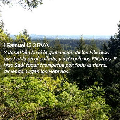 Picture 02 - 1 Samuel 13:3 RVA - Y Jonathán hirió la guarnición de los - Bible Verse Picture