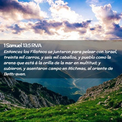 Picture 02 - 1 Samuel 13:5 RVA - Entonces los Filisteos se juntaron para pelear - Bible Verse Picture