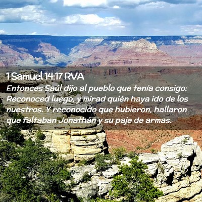 Picture 02 - 1 Samuel 14:17 RVA - Entonces Saúl dijo al pueblo que tenía consigo: - Bible Verse Picture