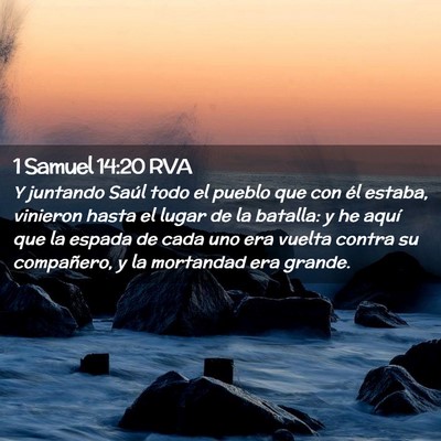 Picture 02 - 1 Samuel 14:20 RVA - Y juntando Saúl todo el pueblo que con él - Bible Verse Picture