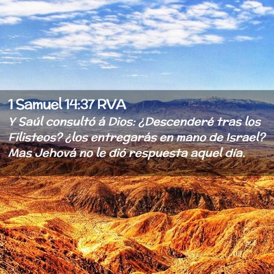 Picture 02 - 1 Samuel 14:37 RVA - Y Saúl consultó á Dios: ¿Descenderé tras los - Bible Verse Picture
