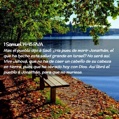 Picture 02 - 1 Samuel 14:45 RVA - Mas el pueblo dijo á Saúl: ¿Ha pues de morir - Bible Verse Picture