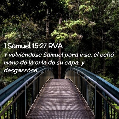 Picture 02 - 1 Samuel 15:27 RVA - Y volviéndose Samuel para irse, él echó mano - Bible Verse Picture