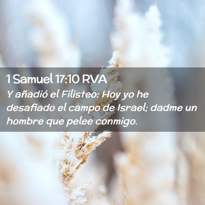 Picture 02 - 1 Samuel 17:10 RVA - Y añadió el Filisteo: Hoy yo he desafiado el - Bible Verse Picture