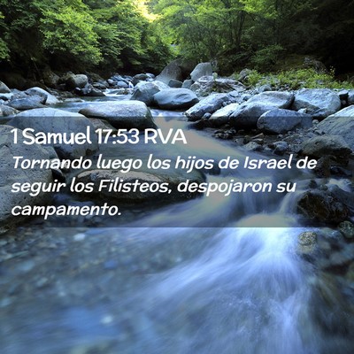Picture 02 - 1 Samuel 17:53 RVA - Tornando luego los hijos de Israel de seguir los - Bible Verse Picture
