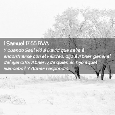 Picture 02 - 1 Samuel 17:55 RVA - Y cuando Saúl vió á David que salía á - Bible Verse Picture