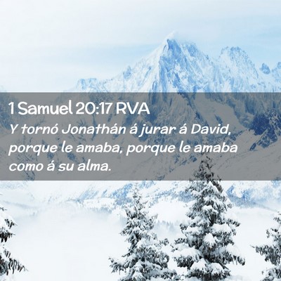 Picture 02 - 1 Samuel 20:17 RVA - Y tornó Jonathán á jurar á David, porque le - Bible Verse Picture