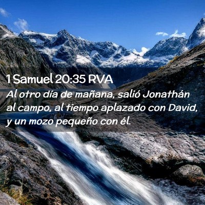 Picture 02 - 1 Samuel 20:35 RVA - Al otro día de mañana, salió Jonathán al - Bible Verse Picture