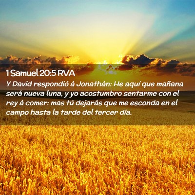 Picture 02 - 1 Samuel 20:5 RVA - Y David respondió á Jonathán: He aquí que - Bible Verse Picture