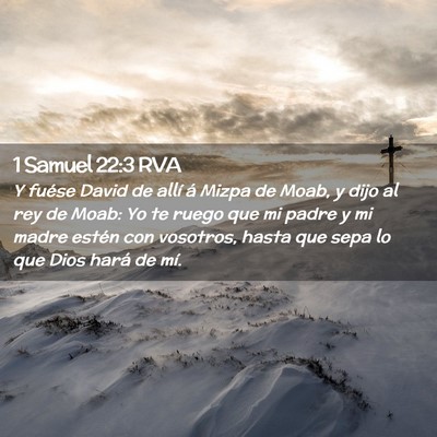 Picture 02 - 1 Samuel 22:3 RVA - Y fuése David de allí á Mizpa de Moab, y dijo - Bible Verse Picture