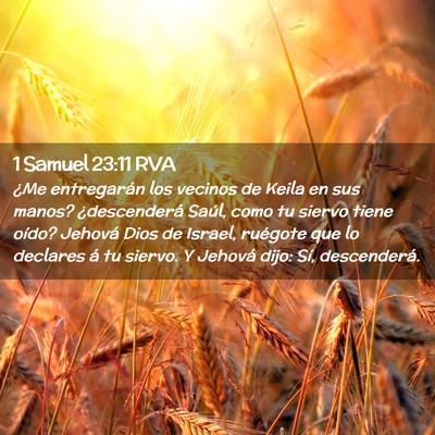 Picture 02 - 1 Samuel 23:11 RVA - ¿Me entregarán los vecinos de Keila en sus - Bible Verse Picture