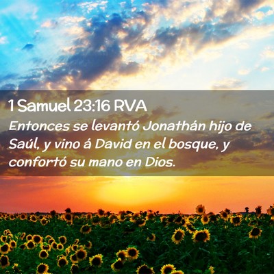 Picture 02 - 1 Samuel 23:16 RVA - Entonces se levantó Jonathán hijo de Saúl, y - Bible Verse Picture