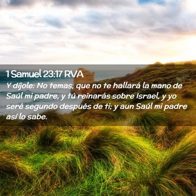 Picture 02 - 1 Samuel 23:17 RVA - Y díjole: No temas, que no te hallará la mano - Bible Verse Picture