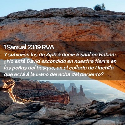 Picture 02 - 1 Samuel 23:19 RVA - Y subieron los de Ziph á decir á Saúl en - Bible Verse Picture