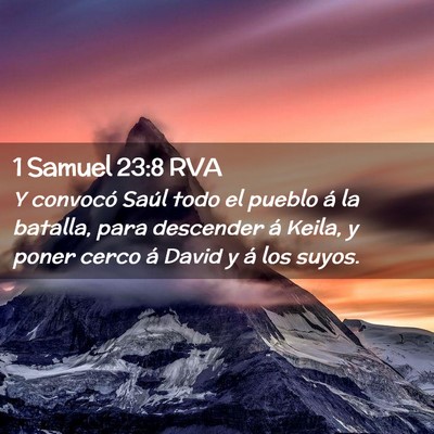 Picture 02 - 1 Samuel 23:8 RVA - Y convocó Saúl todo el pueblo á la batalla, - Bible Verse Picture