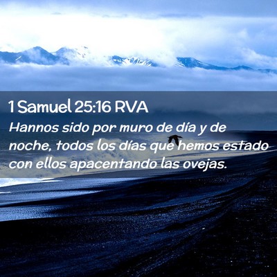 Picture 02 - 1 Samuel 25:16 RVA - Hannos sido por muro de día y de noche, todos - Bible Verse Picture