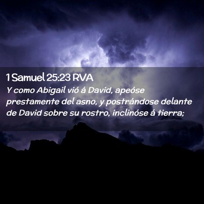 Picture 02 - 1 Samuel 25:23 RVA - Y como Abigail vió á David, apeóse prestamente - Bible Verse Picture