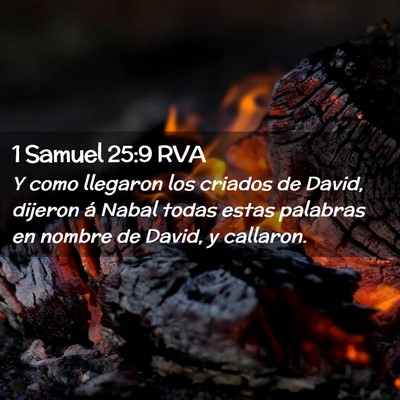 Picture 02 - 1 Samuel 25:9 RVA - Y como llegaron los criados de David, dijeron á - Bible Verse Picture
